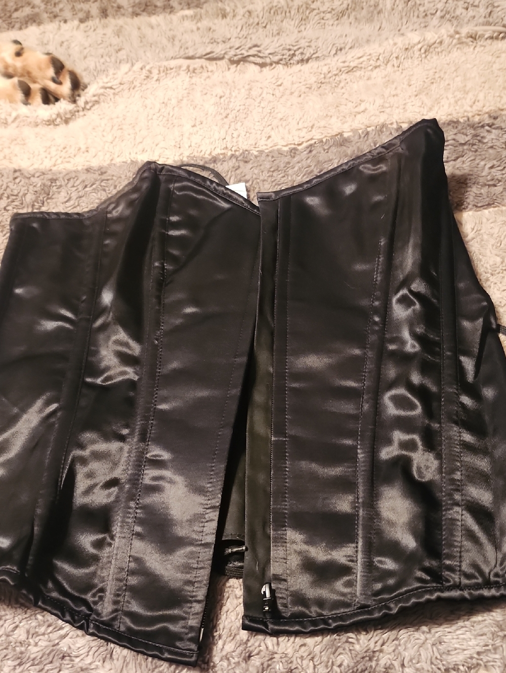 Lavish Black Satin Corset Shapewear